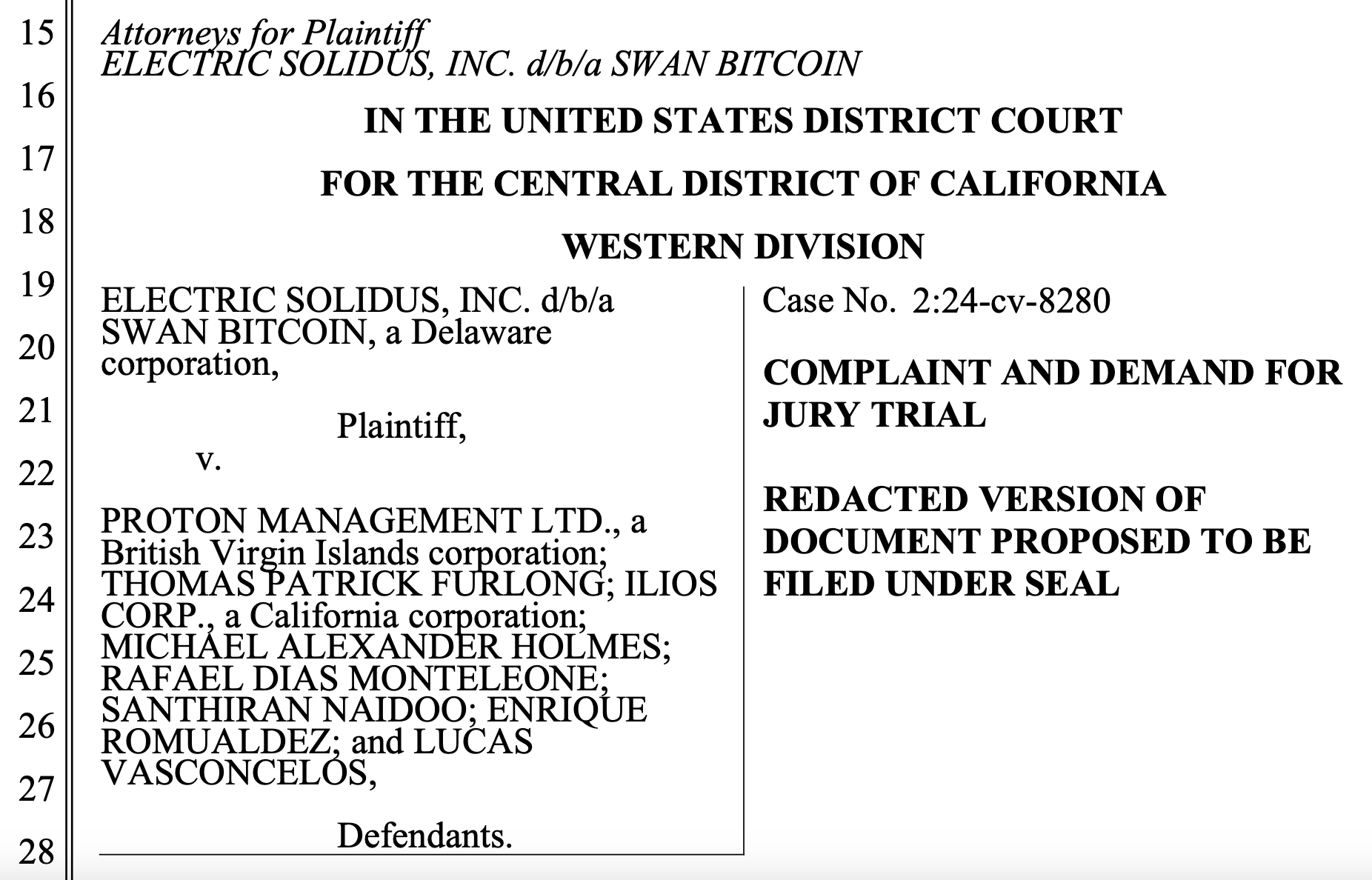 Swan bitcoin mining lawsuit